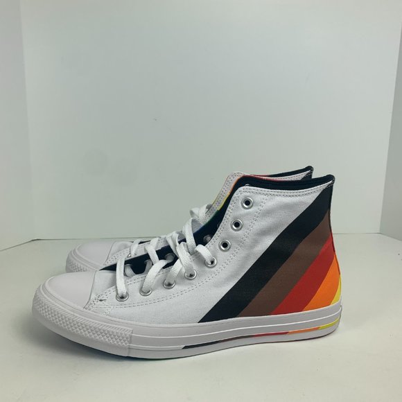 Converse Mens CTAS Hi Pride Canvas 167758C White/University Red/Multi NWB - Picture 3 of 11